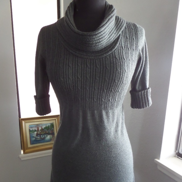 Takeout Sweaters - TAKEOUT Junior Grey Sweater Dress Size L womens S